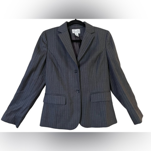 LOFT dark gray‎ pinstriped women’s suit jacket blazer size 6